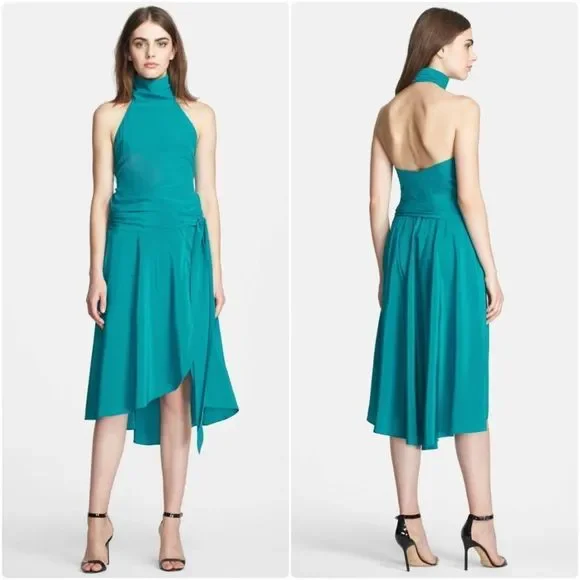 Haute Hippie Dresses | Haute Hippie High/Low Silk Halter Dress | Color: Green | Size: L | Lepetiterobe's Closet Haute Hippie Dresses | Haute Hippie High/Low Silk Halter Dress | Color: Green | Size: L | Lepetiterobe's Closet